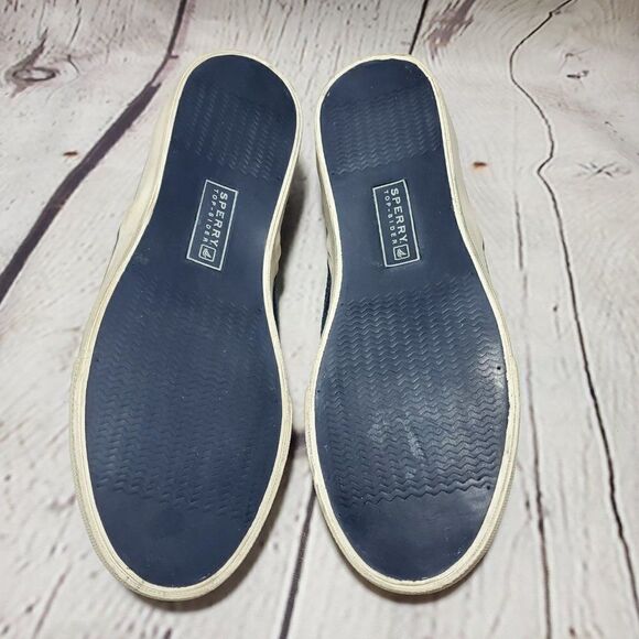 Sperry Mariner Navy Blue Gold Sneakers shoes 7.5 - Picture 7 of 10